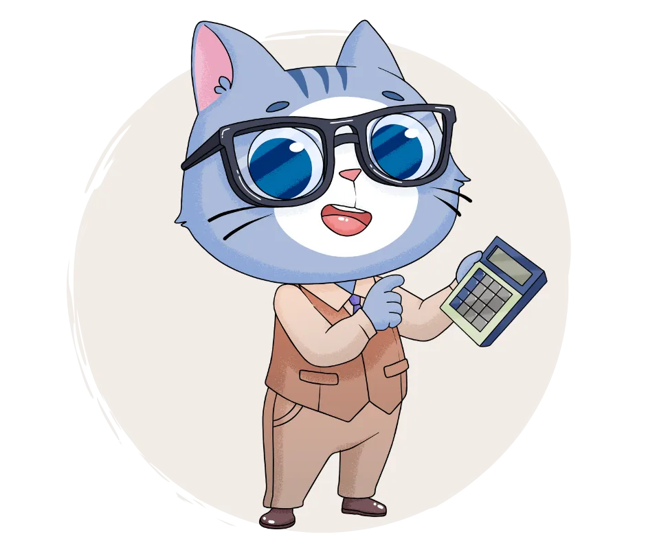 Poupi avec une calculatrice